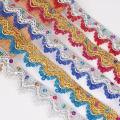 メーカー直売の現物は金銀糸のスパンコールレースの服のアクセサリーのアクセサリーのレースの3つの花のレースを供給しています。