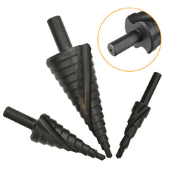 Spiral step drill hand electric drill step drill bit set black nitride drilling tool multifunctional pagoda drill