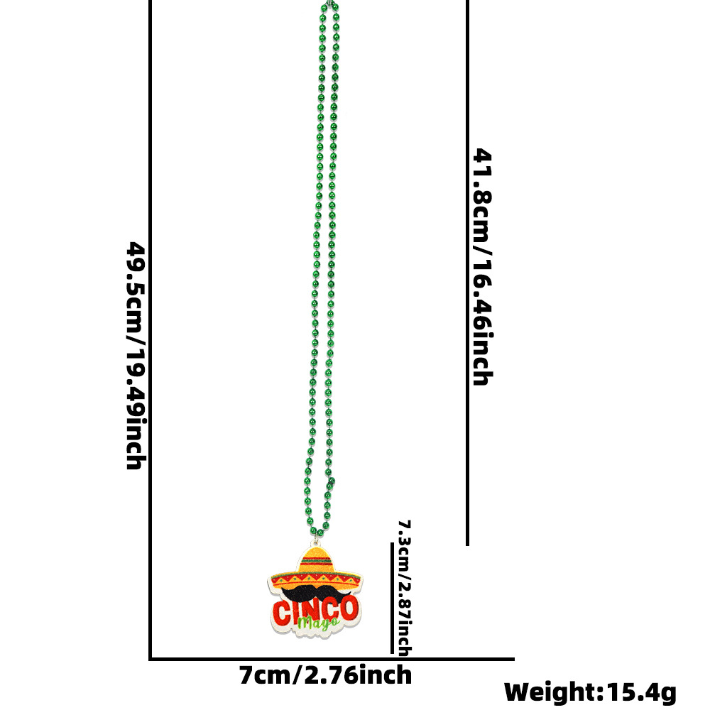 Día de los Muertos Collar de Decoración de Esqueleto 5 de Mayo Fiesta de Fotografía Accesorios de Esferas de Pimienta Sombrero de Paja