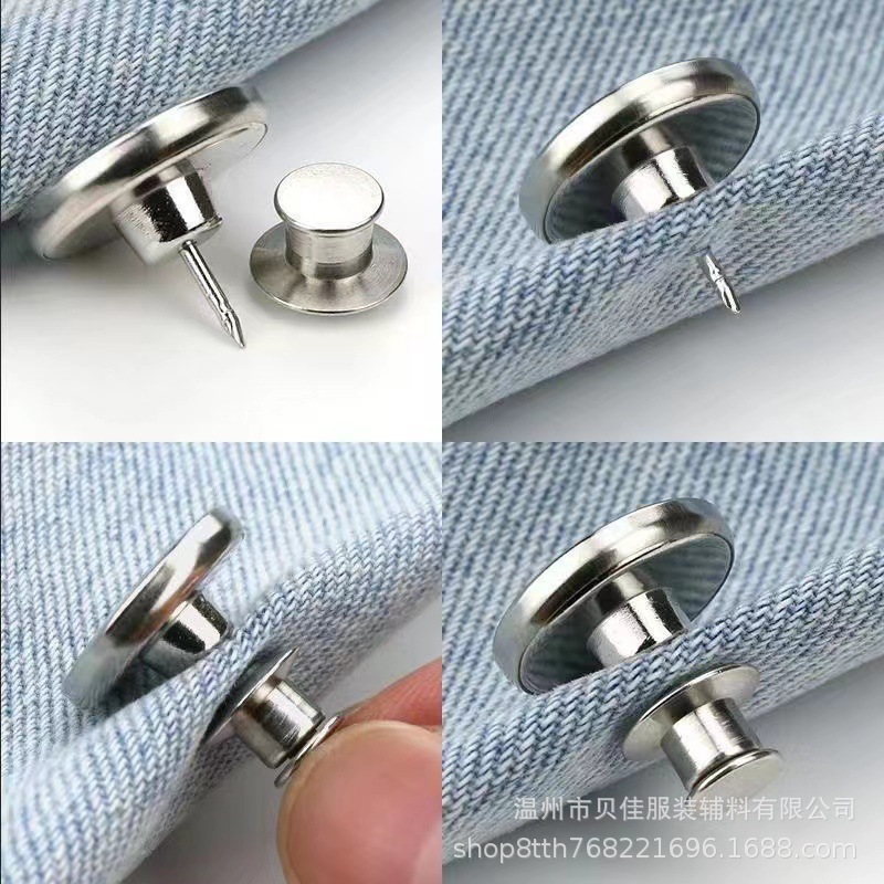 Botón retráctil de jeans ajustable desmontable botón de metal sin clavos artefacto gran cambio pequeño botón de cintura