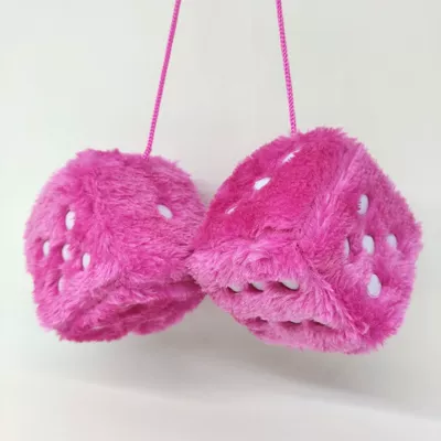 Car hanging: Trade Plush Dice Car - fluffy-plush-style-rose-red