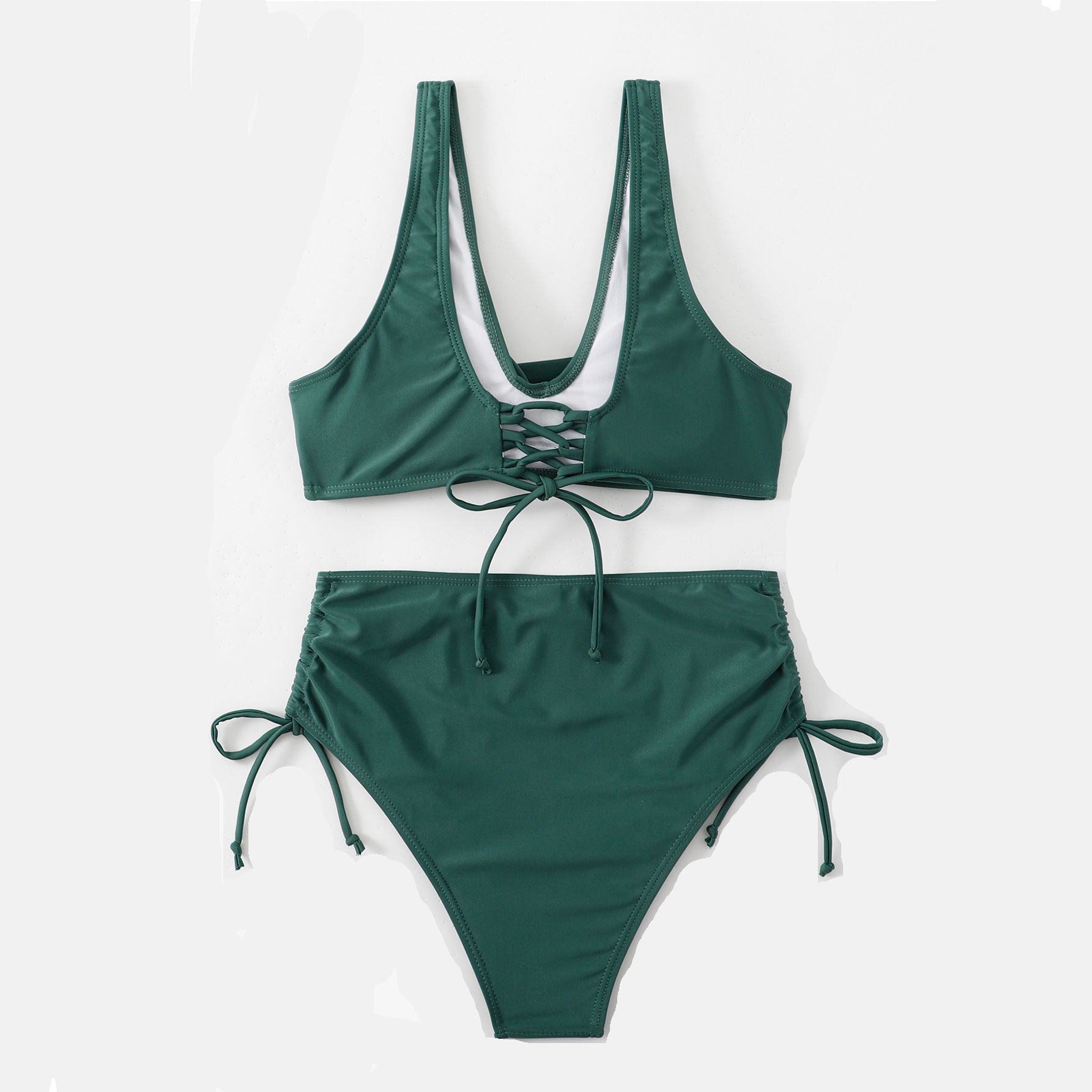 136g Weight Sexy Feel Of Sensation Mid Waist Panties Waist Bikini Panties Style Bralette Bra Category Polyester Fabric Type 2 Pieces Set Quantity Swimming Pool, Beach Occasion Solid Color Pattern Women's Gender Women's Solid Color 2 Pieces Set Bikinis Swimwear 15