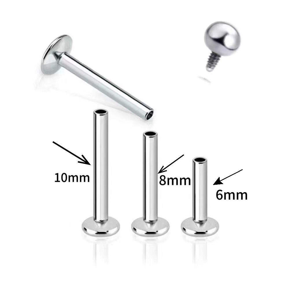 Pointed titanium steel lip stud product view