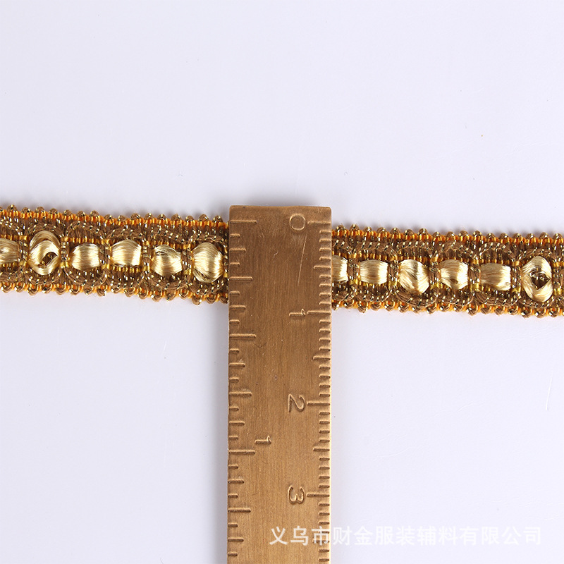 Los fabricantes venden al por mayor accesorios para cortinas de encaje de colores de seda dorada y plateada ingredientes de bricolaje ondas accesorios de ropa de encaje dorado