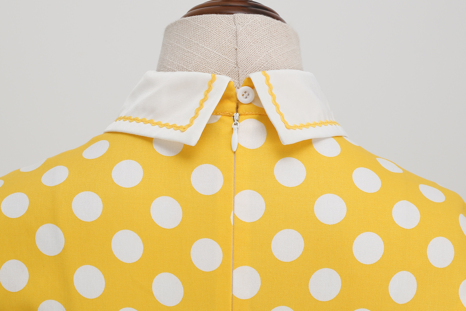 European And American Hepburn Style Court Elegant Temperament Polka Dot Photo Shoot Flared Vintage Date Bridesmaid Dress_ecoleips.com