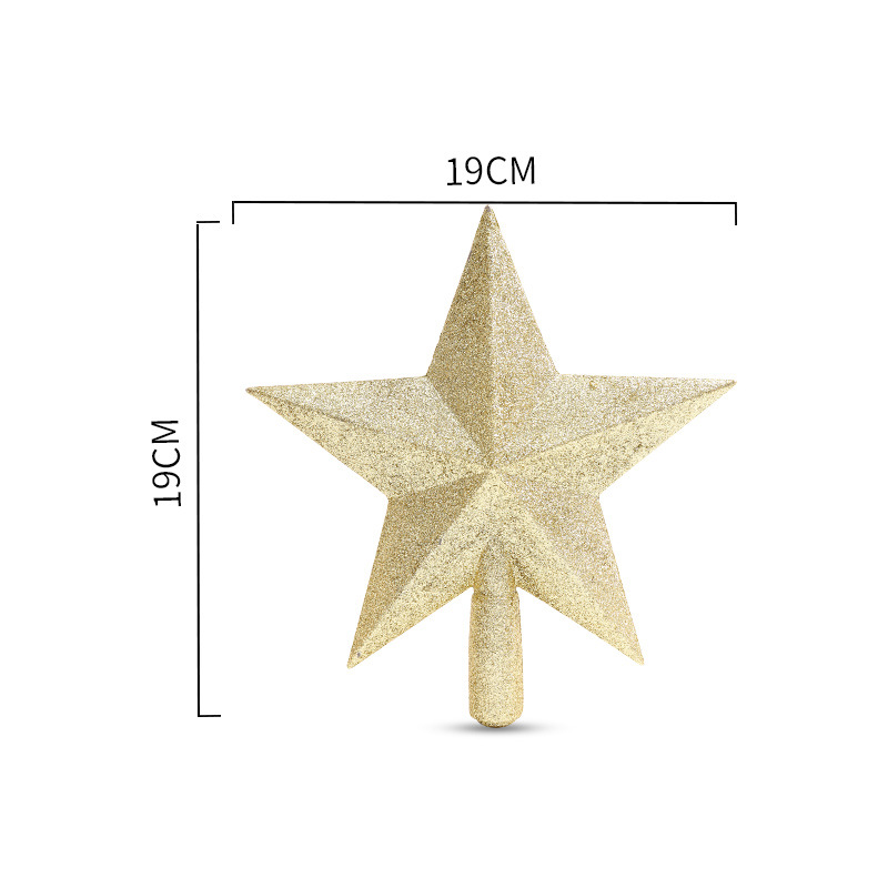 Árbol de Navidad transfronterizo decoraciones estrella superior brillo estrella de cinco puntas accesorios para árboles de Navidad Oro Rosa Navidad estrella superior