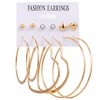 Earrings heart shaped, metal set, European style, simple and elegant design, wholesale