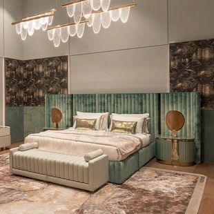 [Visionnaire Double Fabric Bed] Italian Accessible Luxury Large-Sized Fabric Bed Luxury House Classy Home