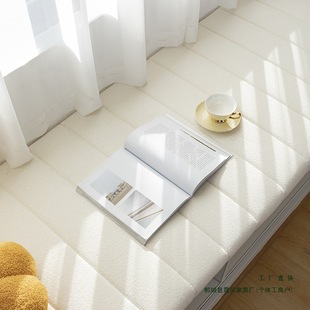 2025 New Simple Cream Style Removable and Washable Teddy Velvet Balcony Bay Window Mat Window Sill Mat Customized Removable for All Seasons
