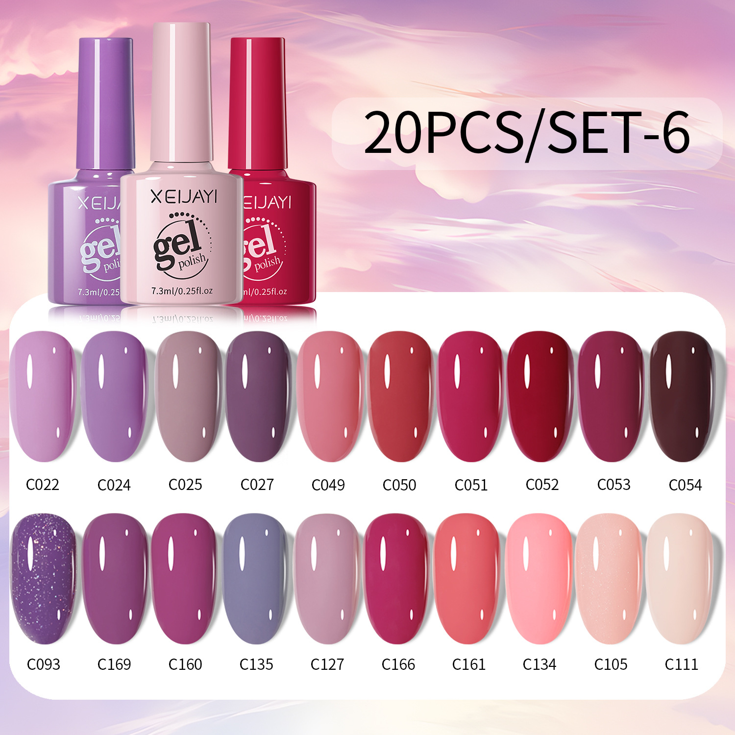 20 colors suit 7.3 Summer popular 20 Colors Nail Polish glue 2024 New phototherapy glue popular white manicure