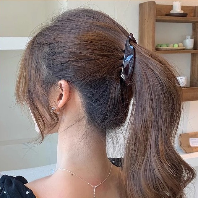韩系香蕉夹亚克力发夹女后脑勺新款高级感简约高马尾抓夹头饰竖夹|undefined