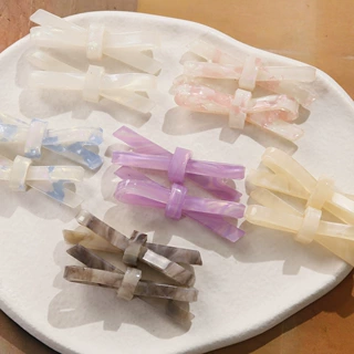 小号轻奢风简约气质优雅醋酸材质~蝴蝶结发夹一字夹鸭嘴夹DIY饰品
