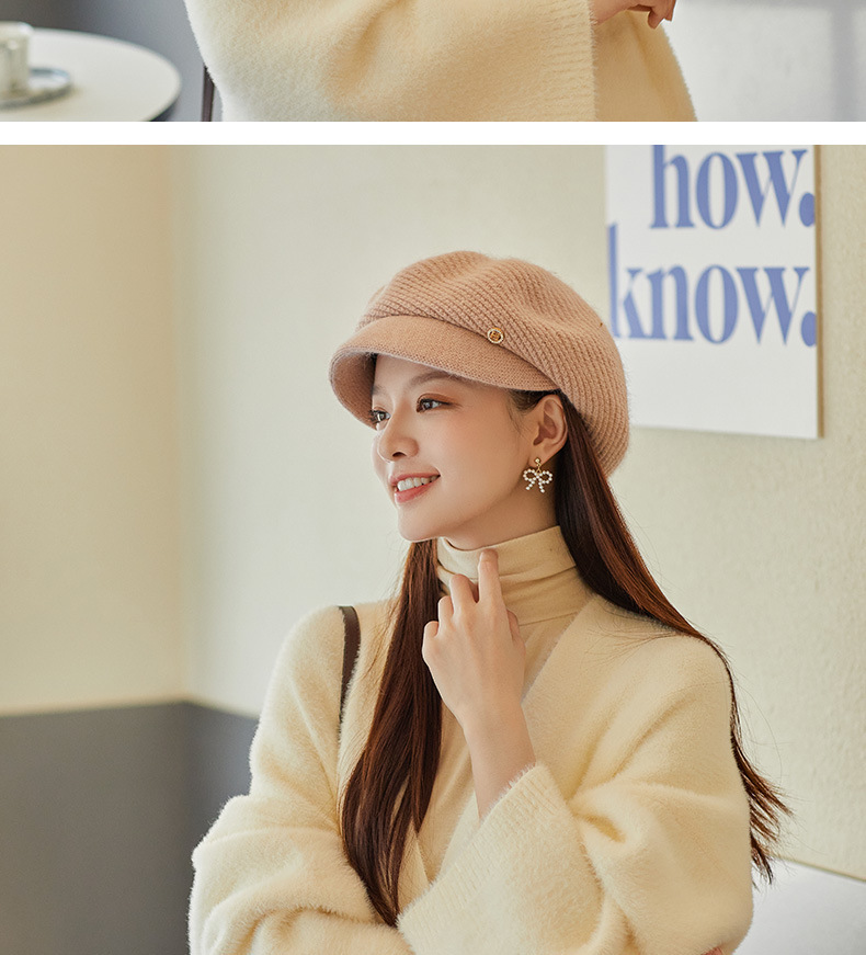 Gestrickte Damen Schiebermütze Mit Ohrenschutz Und Samtfutter_voghion.com