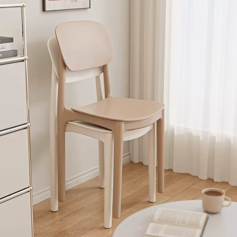 家用加厚塑料餐椅餐桌休闲吃饭椅子网红现代简约餐厅商用凳子靠背