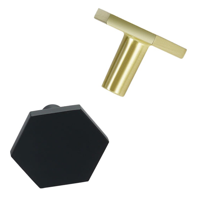 Tirador hexagonal de imitación cobre para muebles y puertas de gabinetes, con mango redondo de aleación de zinc, para uso transfronterizo. image 1