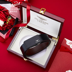 法萊阿瑪尼皮帶男真皮百搭褲腰帶純牛皮年輕人名牌男士腰帶休閒