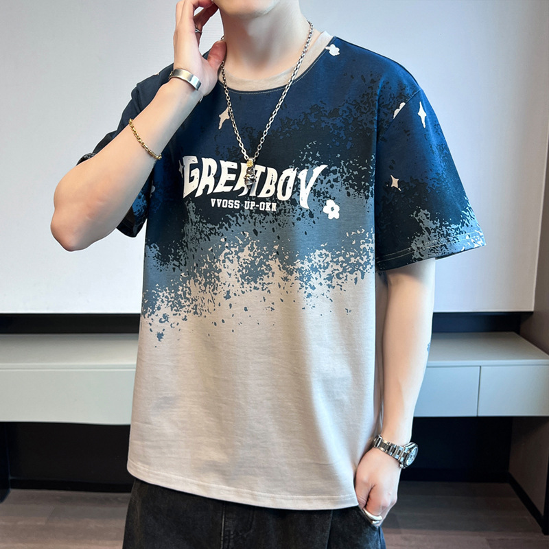 Adolescentes de manga corta para hombres 2024 nuevo algodón de verano japonés tendencia suelta versátil camiseta de hombre media manga casual