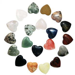 Cross-Border Natural Crystal Agate 30mm Non-Porous Heart Pendant Peach Heart Heart-Shaped Ornaments Accessories Jewelry Amazon