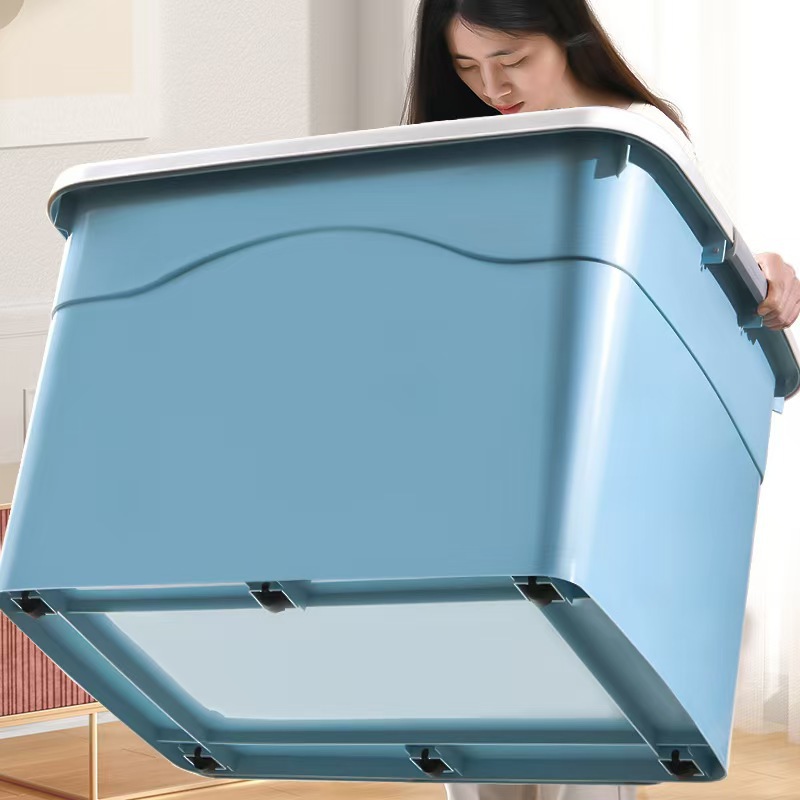 塑料收纳箱家用杂物整理箱衣服玩具储物箱可移动特大号周转箱批发