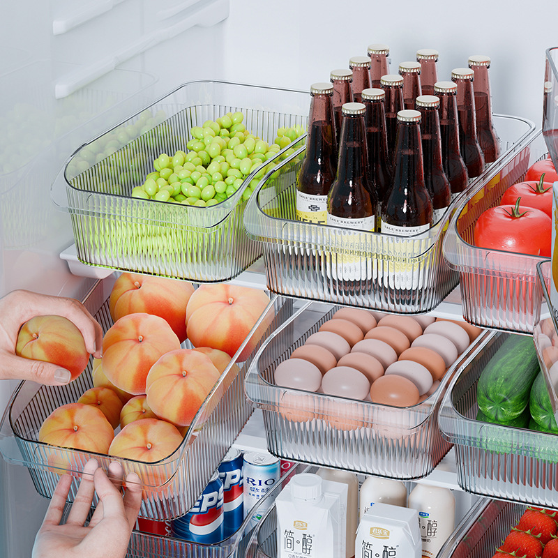 Cross-Border Refrigerator Storage Box Food-Grade Fruit, Eggs and Vegetables Kitchen Supplies Crisper Drawer-Type Storage Artifact