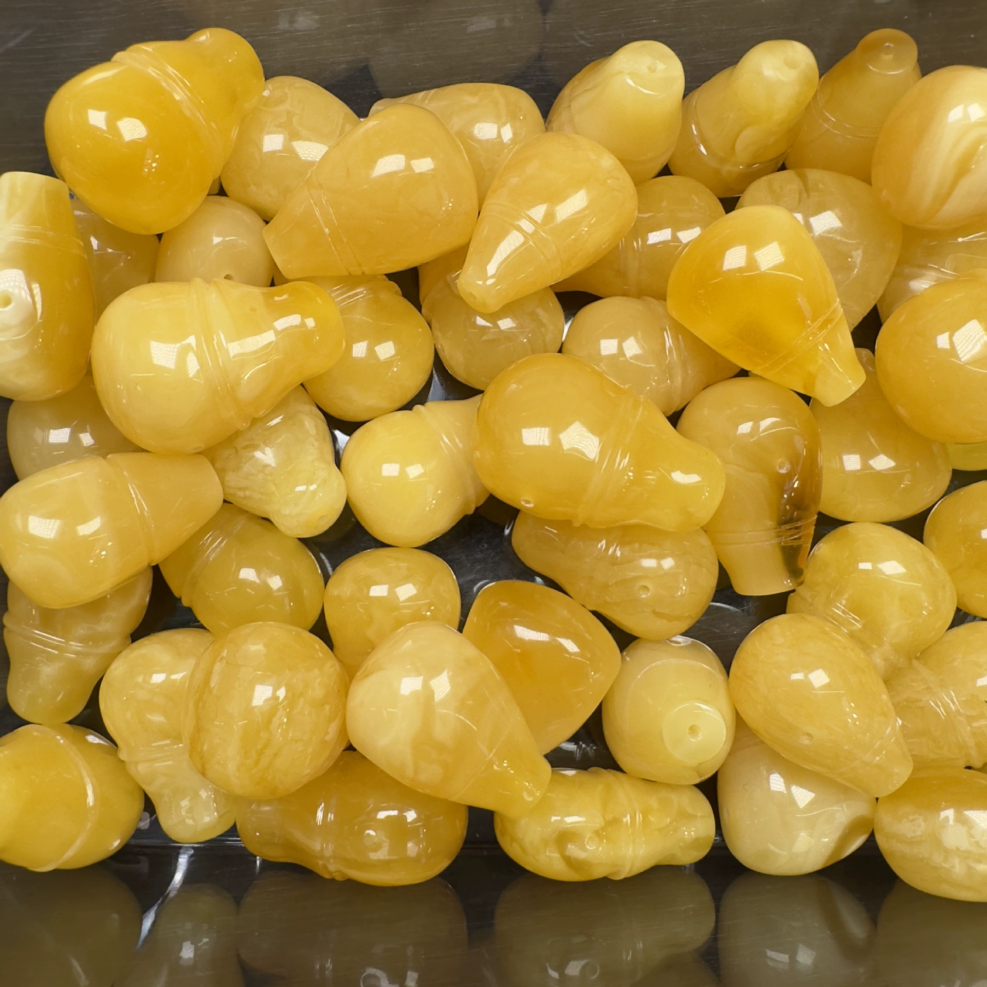Футболка из сырой руды из пчелиного воска Русское куриное масло Желтый полный мед 18-20-22 Большой тройник DIY бусины аксессуары ручной работы