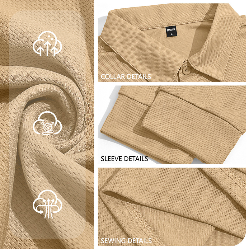 Transfronterizo Amazon manga larga camiseta suelta con collar camiseta hombre Europa y América otoño nuevo estilo al aire libre táctico polo hombre