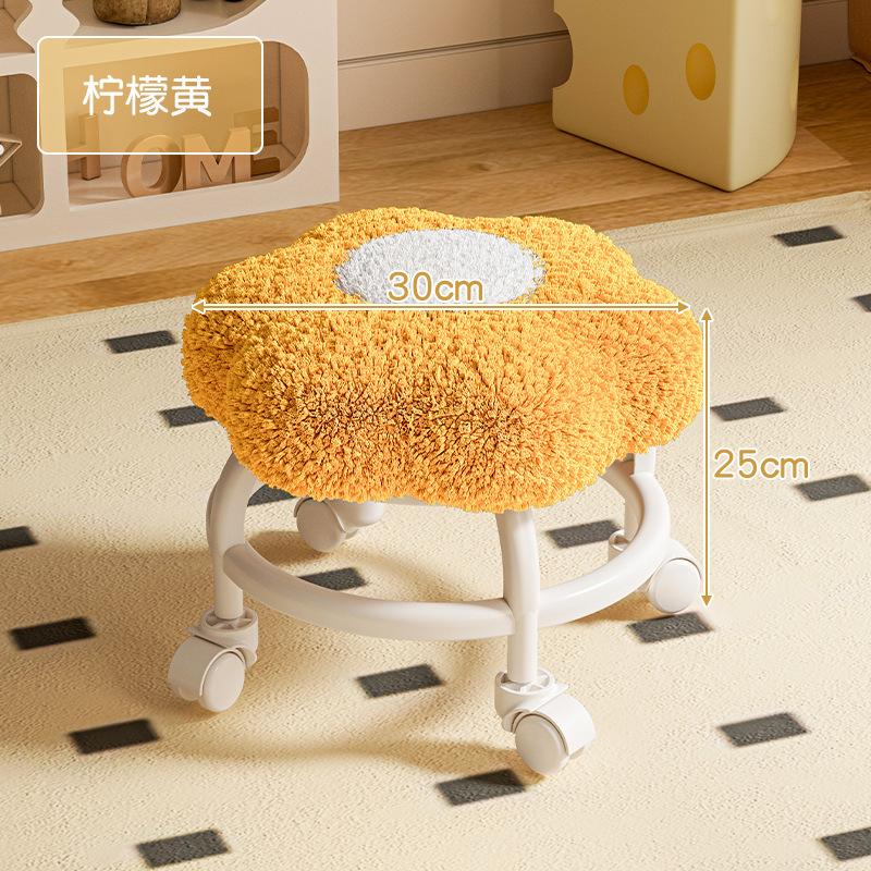 Rueda universal taburete pequeño polea taburete bajo sala de estar móvil sofá taburete mesa de centro taburete paquete blando taburete bajo taburete para cambiar zapatos en la puerta