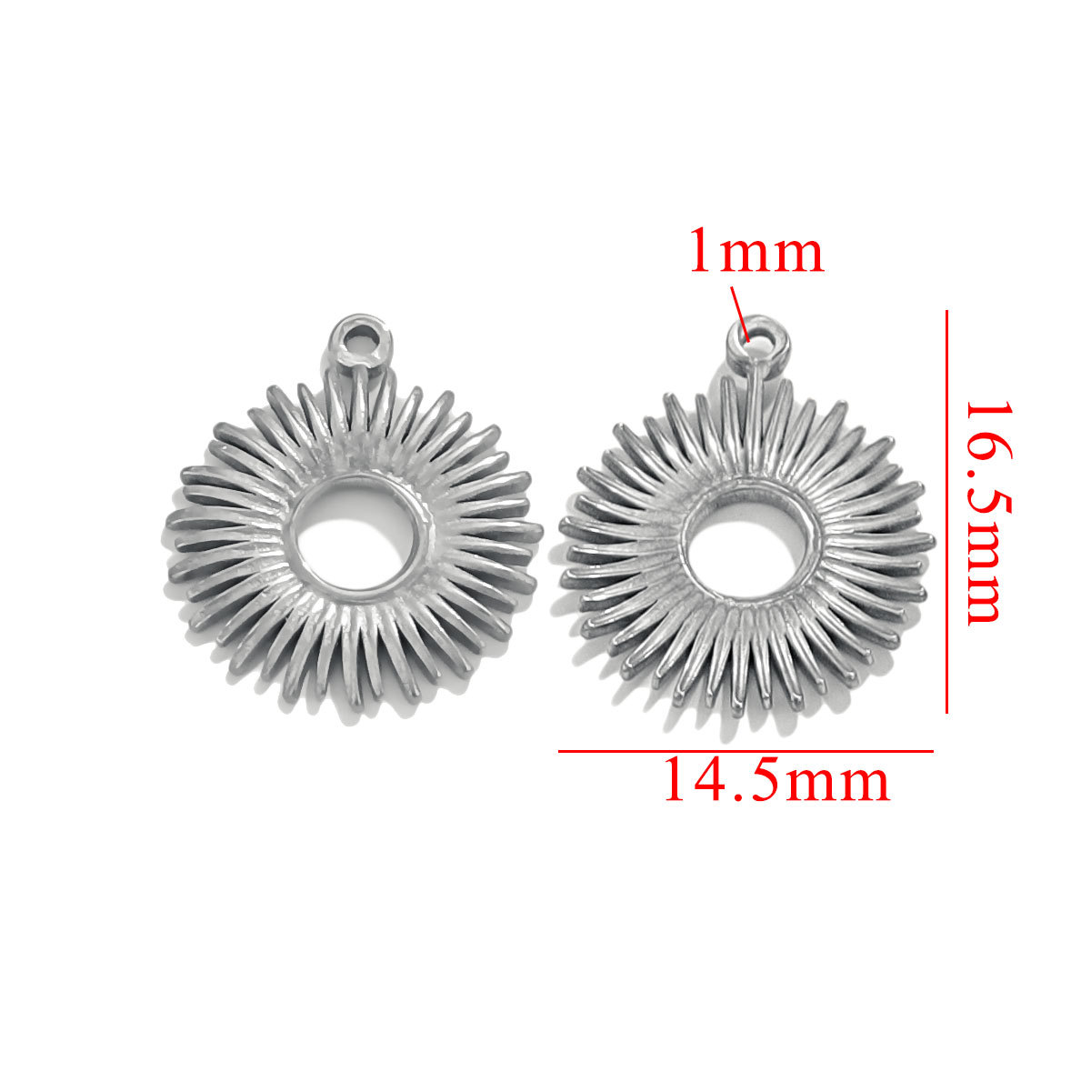 3g Weight Pendant Jewelry Making Type 18K Gold Plated Plating Material Pendant Classification 5 PCS/Package Quantity 304 Stainless Steel Material Sun, Flower Pattern All Seasons Season Plating Design Retro, Classic Style Style 5 PCS/Package 304 Stainless Steel 18K Gold Plated Sun Flower Pendant Pendant 15
