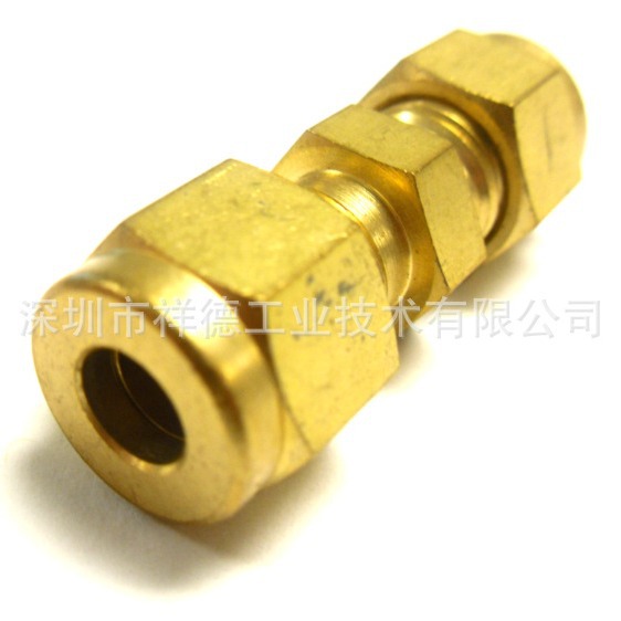 美国原装Swagelok世伟洛克黄铜1/4卡套联合直通接头B-400-6