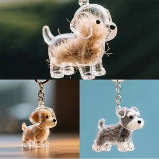 Dog Hair Storage Cute Pendant Keychain Bag Pendant Capsule Collection Commemorative Creative Cartoon Pet Hair Pendant