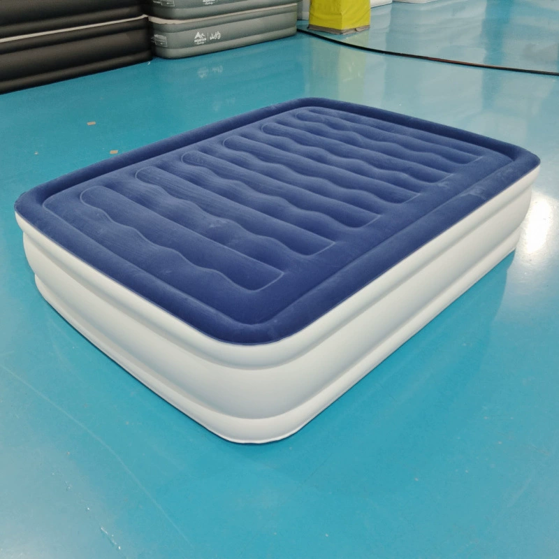 Источник производителя ПВХ флокировка наружная надувная повышенная кровать Встроенный автоматический надувной двойной высокий кровать волнистый надувной кровать