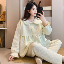 2025秋冬季空气棉月子服孕妇哺乳睡衣产后保暖夹层春秋大码喂奶衣