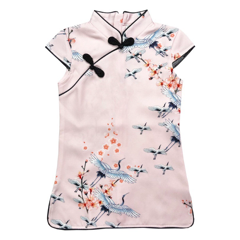 Cheongsam для девочек 2023 Летний Новый детский костюм платье ханьфу в западном стиле улучшение для девочек в китайском стиле