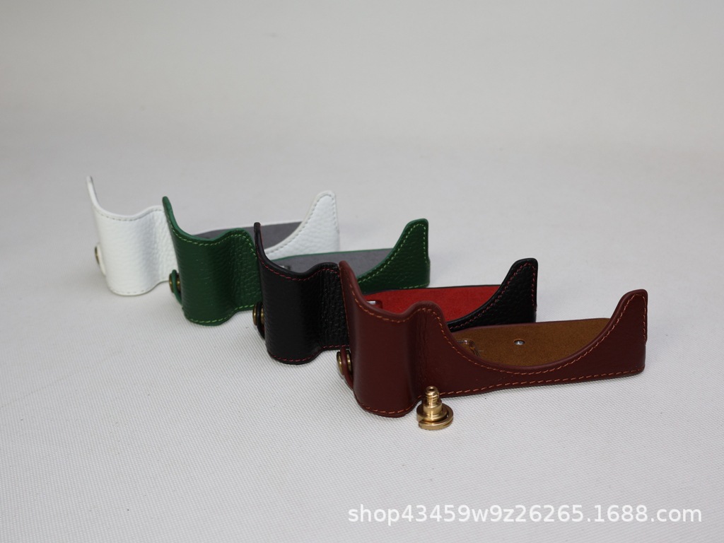 (2개) 캐논 EOSR50 카메라 케이스 가죽 | 오일 같은 가죽 베이스 하프 세트 | 어깨 가방