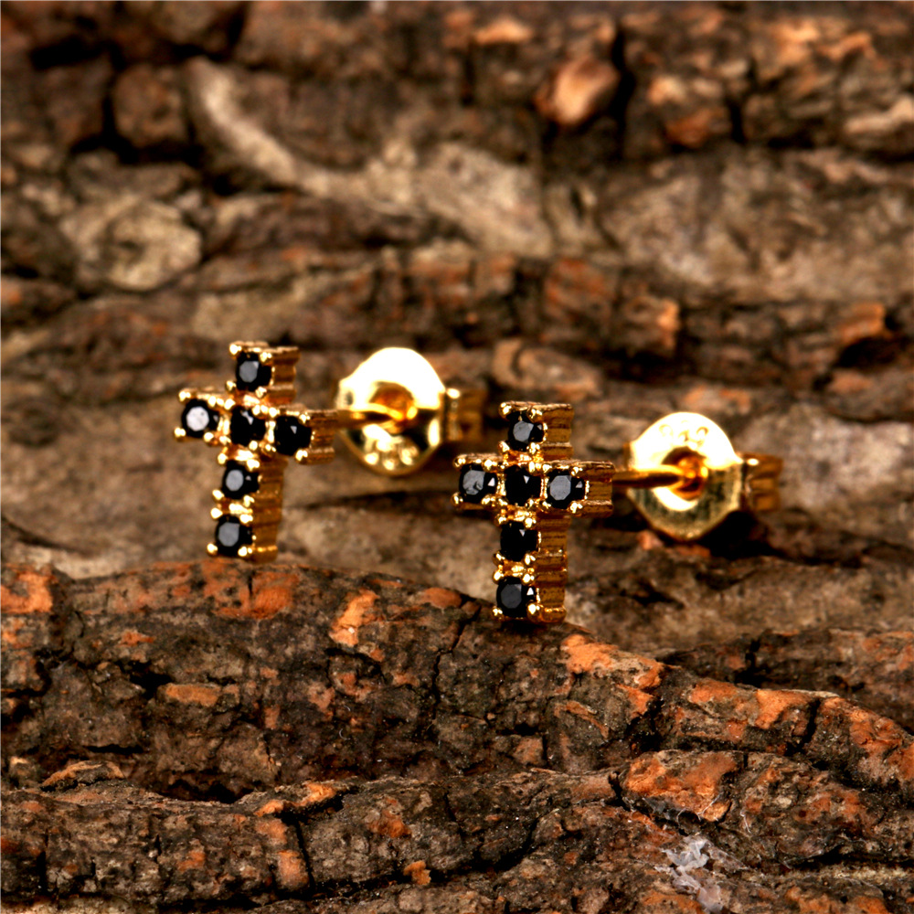 New Fashion Zircon Cross Earrings display picture 5