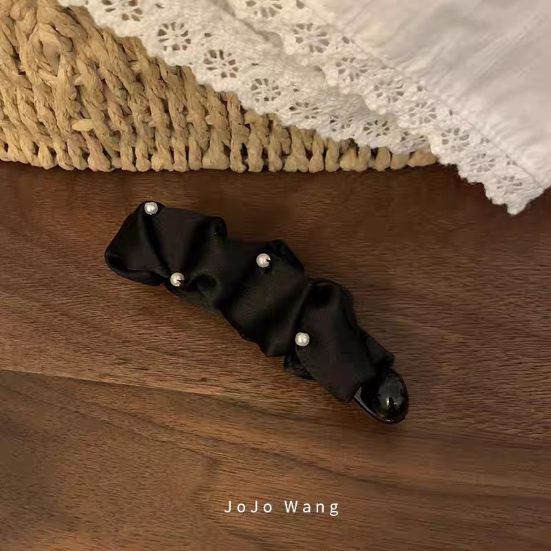好chic~ 韩小珍珠香蕉夹竖夹简约马尾夹高级发夹气质韩国发饰头饰|undefined