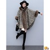 Shawl cloak fashion enlarge thickening winter Retro Korean Edition senior Small fragrant wind Fur collar Autumn and winter Hooded Cross border