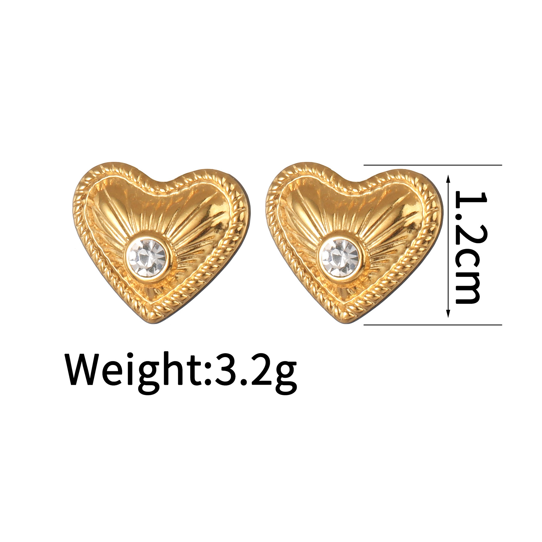 6g Weight PVD Coated Gold Plating Process 201 Stainless Steel Ear Needle Material 18K Real Gold Plated Plating Material Stone-Free Inlay Material Ear Studs Classification 1 Pair Quantity Holiday, Daily Occasion 304 Stainless Steel Material Heart Shape Pattern Women's Gender Simple Style, Classic Style Style Waterproof Non Tarnish, Plating Craft PVD Coated Real Gold Plated Heart Shape 304 Stainless Steel Simple Style Classic Style Waterproof Non Tarnish Ear Studs 5