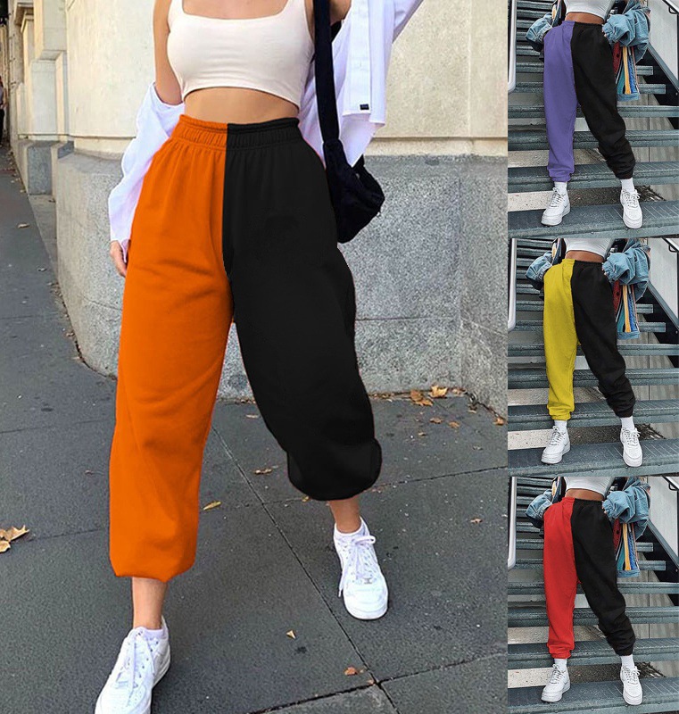 Women's Fashion Color Block Ankle-length Patchwork Harem Pants display picture 1