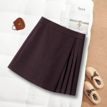 毛呢西装半身裙女秋冬2025新款气质百搭设计感高级感百搭百褶裙裤