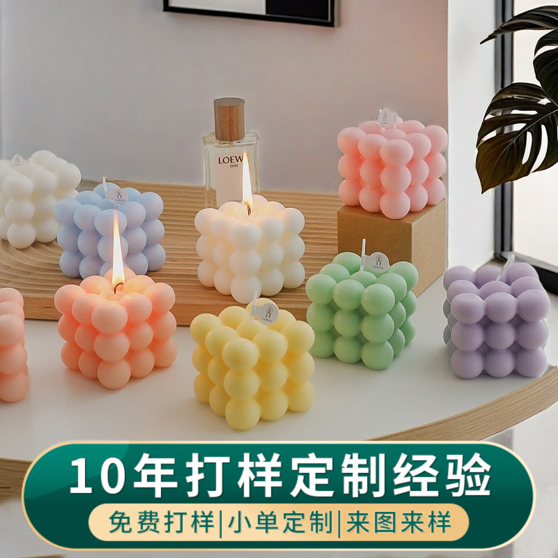 Cubo Rubik de cera de incienso empresa personalizada regalo acompañante etiqueta de regalo ODM procesamiento OEM creativo cera de modelado geométrico