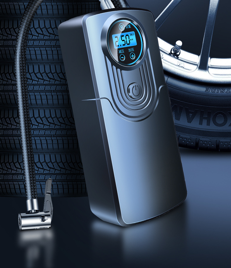 Car Air Pump Wireless Charging Mini Portable Car Electric Bicycle Tire Air Pump 12V Small
