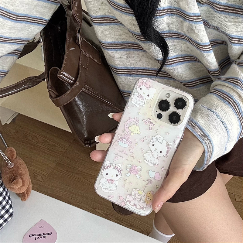 ins风英文台灯KT猫适用iPhone16苹果15ProMax/14手机壳13新款少女|undefined