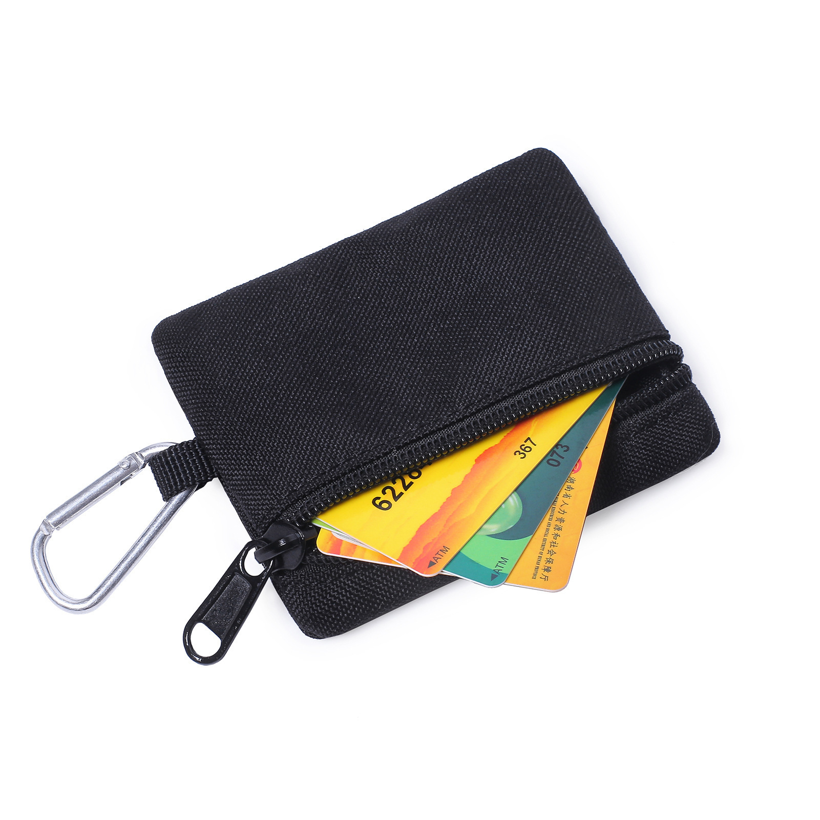 Bolsa de almacenamiento multifuncional, cremallera de lona, billetera pequeña, tarjetero, bolso cuadrado, cambio, llavero, bolso para colgar, bolso para fanáticos militares al aire libre