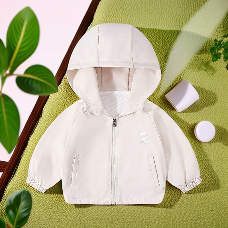 Chaqueta Infantil de Primavera con Bordado de Conejo 867 para Niños y Niñas, Cortavientos de Color Sólido a la Moda para Primavera y Otoño image 4