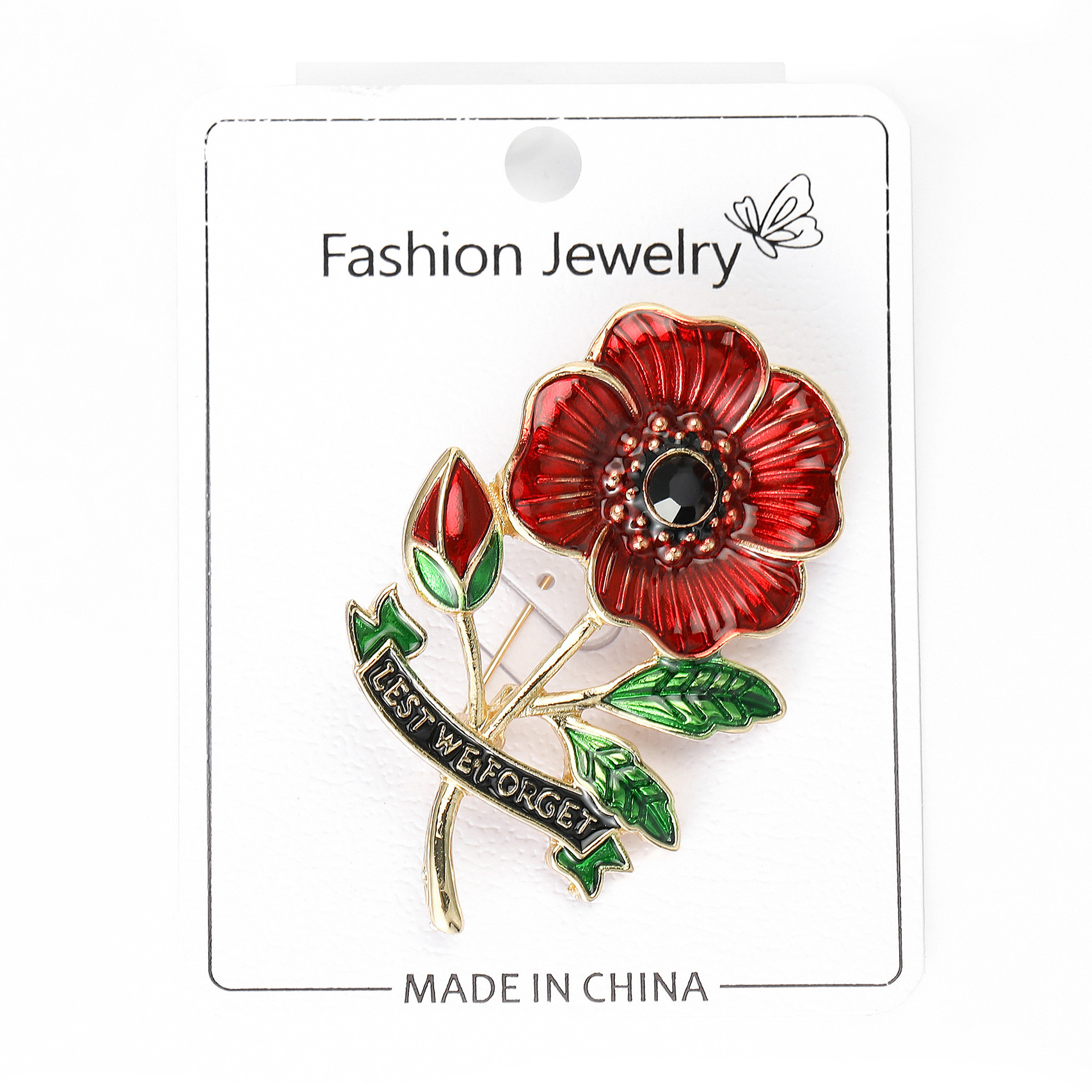 New Creative Alloy Enamel Poppy Flower Brooch, Fashionable and Versatile, Women's Suit Coat Brooch Accessory Pin