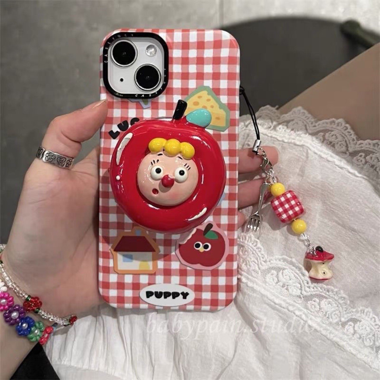 韩国ins趣味立体番茄磁吸支架适用iPhone15promax手机壳14苹果13