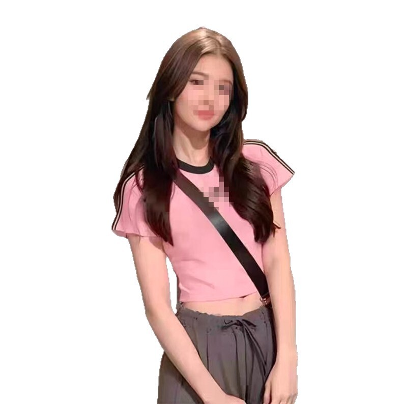 夏季新款弹力棉短装短袖t恤显瘦上衣美式潮流小个子百搭女上衣|undefined