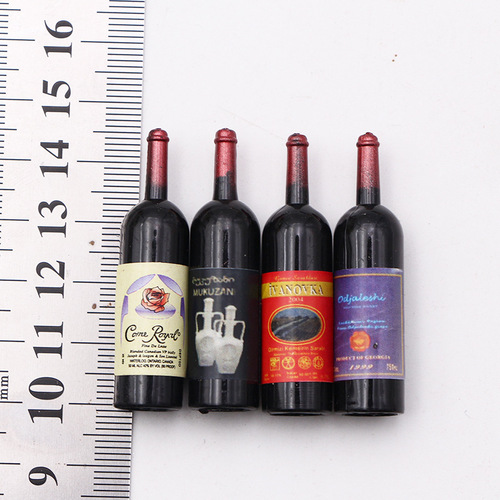 1:12 Doll House Accessories Scene Model Micro Landscape Decoration Photography Props Mini Simulation Plastic Red Wine Bottle
