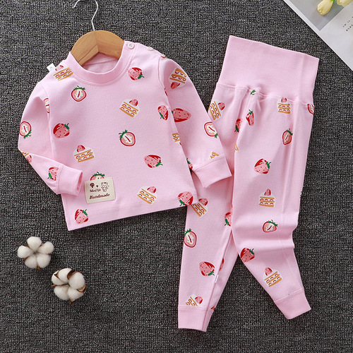 Children's autumn and winter underwear set pure cotton high-waisted long-sleeved autumn clothes and long-sleeved boys' cotton children's clothing factory direct sales